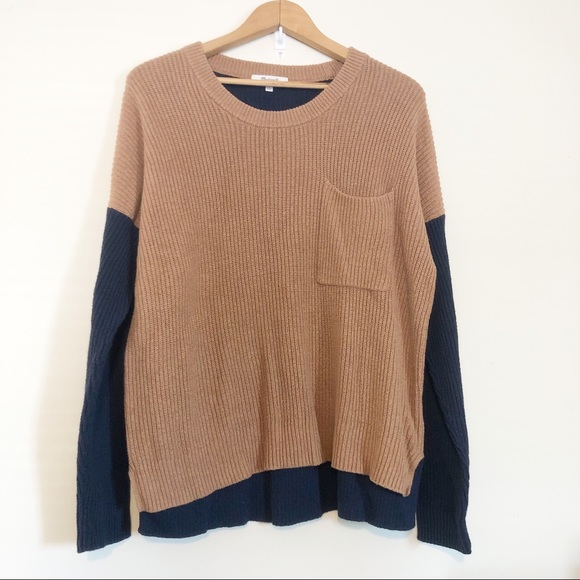 Madewell Sweaters - Madewell Thompson Pocket Pullover Sweater in Colorblock